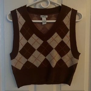 Brown Short Sweater-vest by Rue 21